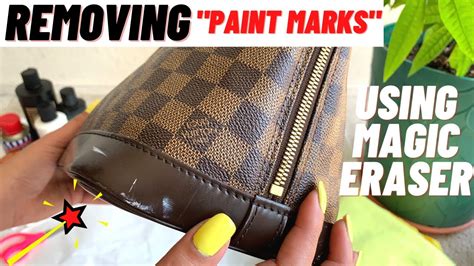 LOUIS VUITTON ALMA REMOVING PAINT MARKS USING *MAGIC ERASER